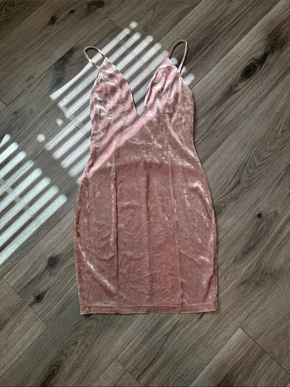 Velvet Slip Mini Dress in Dusty Rose